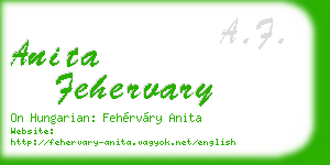 anita fehervary business card