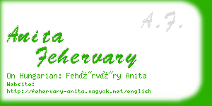 anita fehervary business card